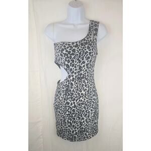 Super Sexy Flamingo Black/White Leapord Print Dress Size M
